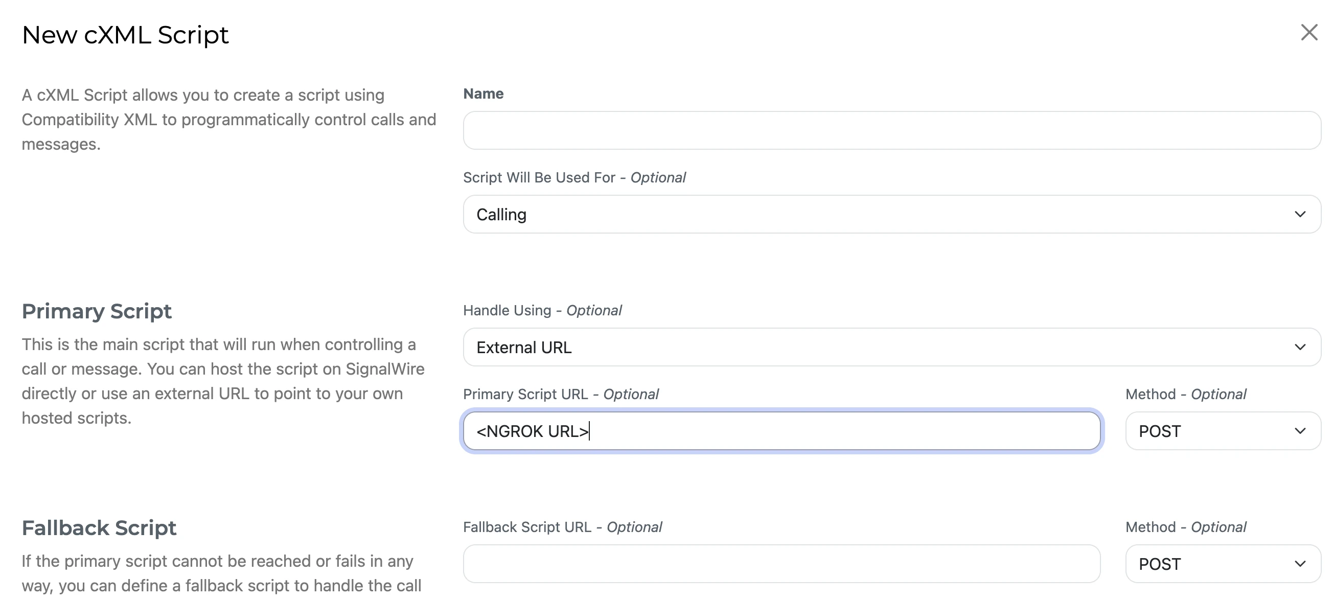 Phone number settings.